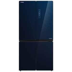 Toshiba 650L Blue Frost Free French Door Convertible Refrigerator with 3 Independent Cooling Technology, GR-RF646WE-PGI