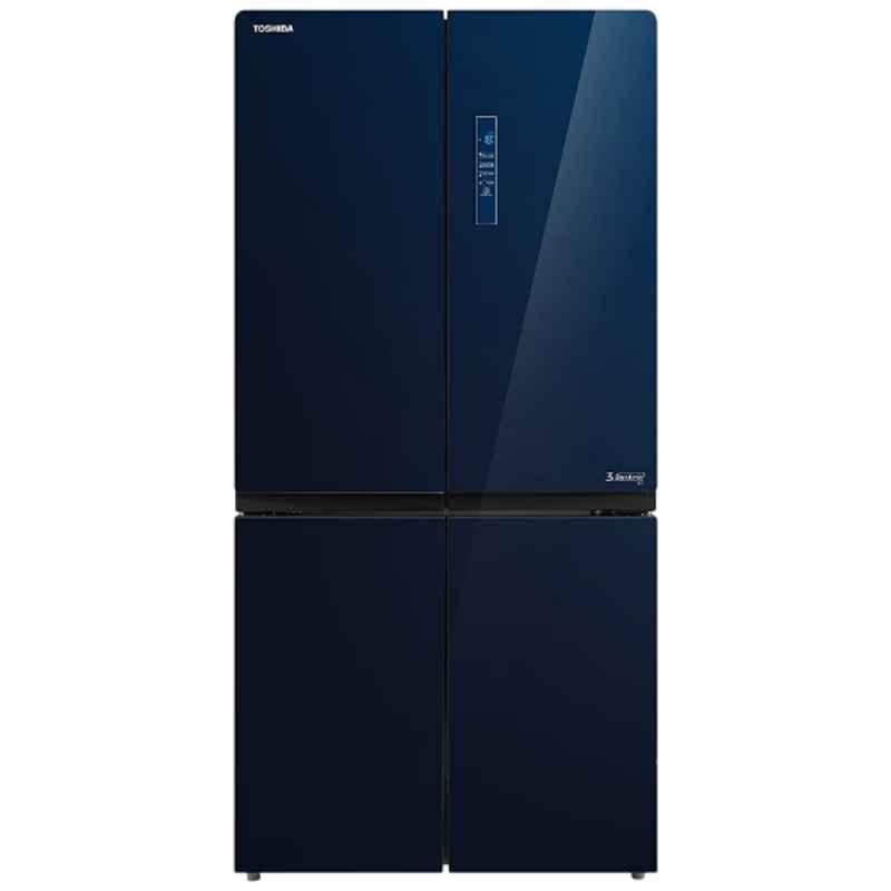 Toshiba 650L Blue Frost Free French Door Convertible Refrigerator with 3 Independent Cooling Technology, GR-RF646WE-PGI