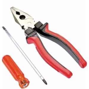 Sky Blue Plier & 8 inch Red 2 in 1 Screwdriver Lineman Plier Combo