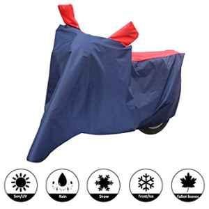 AllExtreme M-7012 Universal Full Bike Body Cover Water Resistant Dustproof Rustproof Two Wheeler Body Cover For Indoor Outdoor Protection (Navy Blue & Red, Medium)