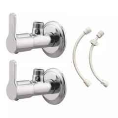Fastgear 4 Pcs Turbo Stainless Steel Silver Chrome Finish Bathroom Faucet Set, FG1855