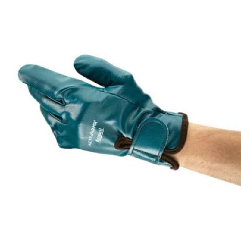 Ansell ActivArmr Blue Nitrile & Gelfom Industrial Hand Gloves, Size: 9, 07-112