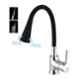 KCS FL-SNSD Flora Brass Chrome & Matt Black Finish Single Lever Dual Flow Sink Mixer Hot & Cold Water Tap with Flexible Silicone Swivel Spout
