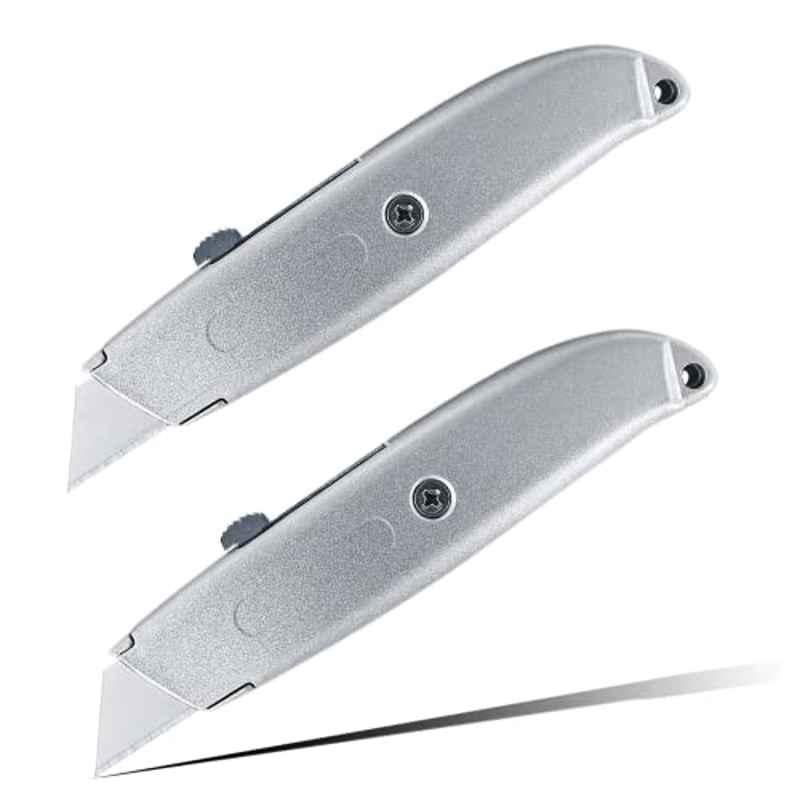 Syitcun Aluminium Auto-Lock Retractable Utility Knife (Pack of 2)