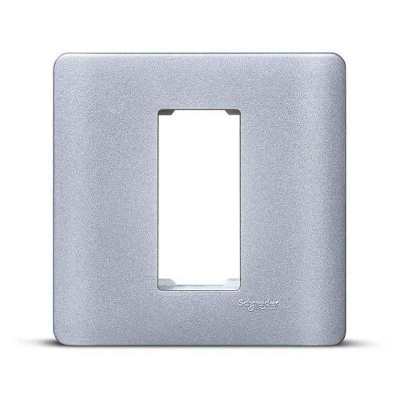 Schneider Zencelo 1 Module Satin Silver Grid & Cover Frame, IN8401C(SA) (Pack of 10)