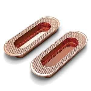 Plantex Sliding Door Handle/Concealed Handle for Sliding Door/96mm Concealed Handle for Wardrobe/Kitchen Cabinet - Pack of 2 (Rose Gold)