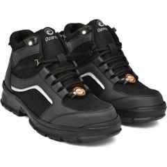 Ozarro Grain Leather Steel Toe Black Safety Shoes, S4463, Size: 9