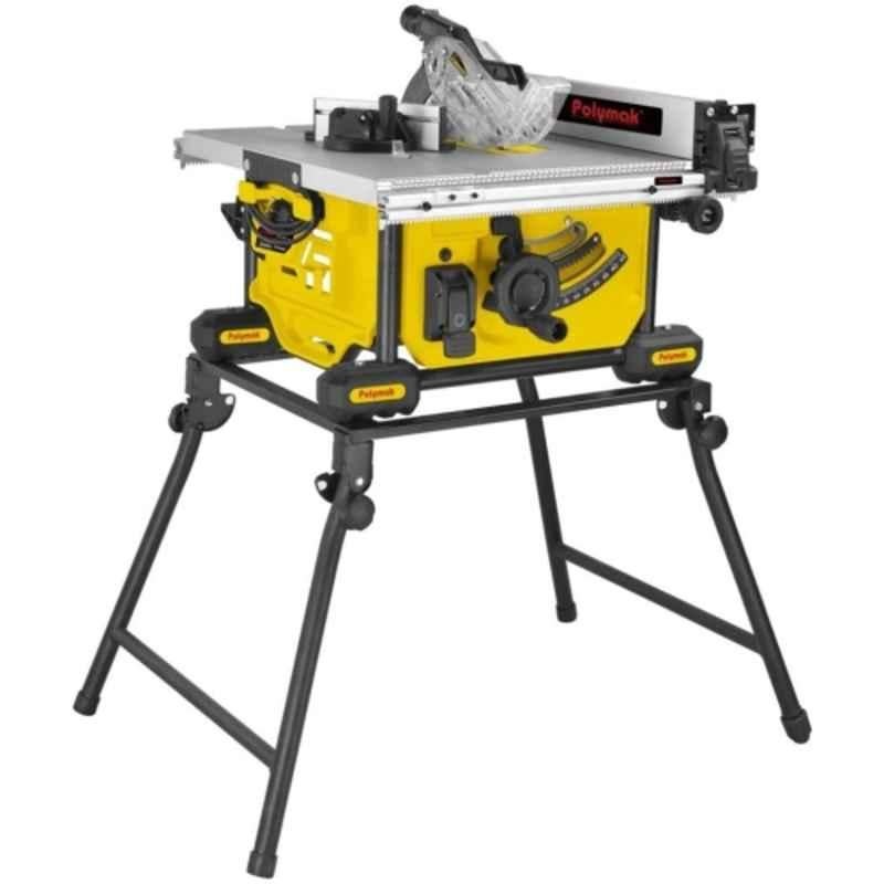 Polymak 254mm 1800W Yellow & Black Bench Table Saw, PMBTS1801