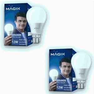 Magik Grande 12W 6500K B22 Cool White LED Bulb (Pack of 2), LUGR012CP4171E2