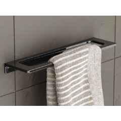 Plantex 20 inch Acrylic Towel Hanger for Bathroom/Towel Rod for Kitchen/Napkin Holder/Stand/Towel Bar for Bathroom (VIB-126, Black)