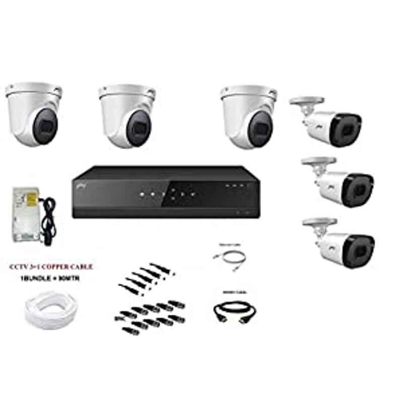 Godrej White 5MP HD Full CCTV 8 Channel 3 Pcs Dome & 3 Pcs Bullet Camera Kit