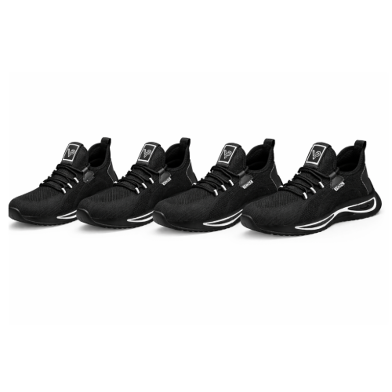 VACPAC Bold Rubber Steel Toe Black Sports Safety Shoes, Size: 8 (Pack of 4)