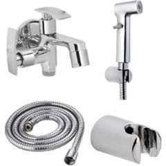 IRIS Passion 2 Pcs Brass Chrome Finish 2 Way Bib Tap & Jazz Health Faucet Set by Moglix