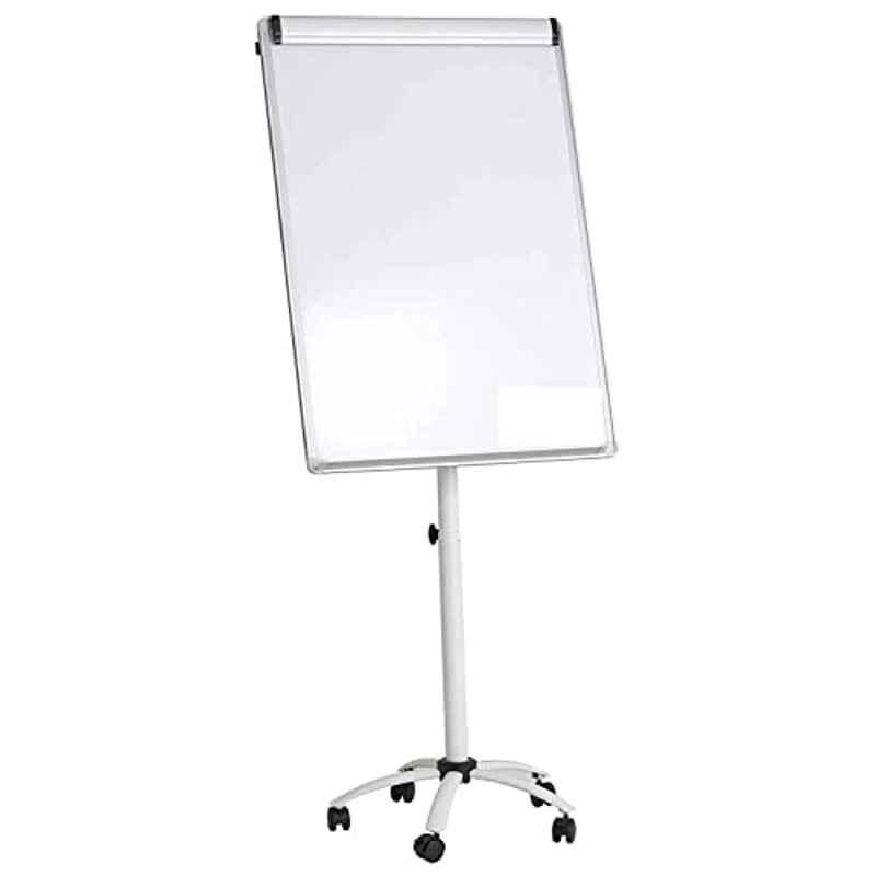 FOS 200cm White Flip Chart Stand Magnetic Board with 5 Wheels