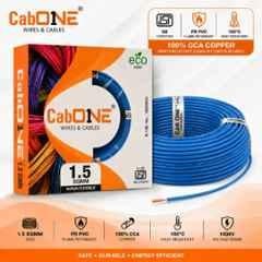 CabONE Lite 1.5 Sqmm Blue Single Core FR PVC Insulated CCA Copper Electrical Wire, Length: 45 m