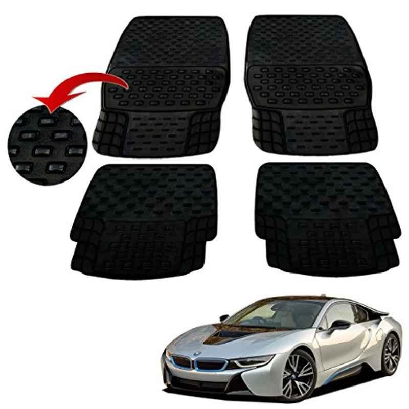 Kozdiko 4 Pcs PVC & Rubber Black Car Floor Mat Set for BMW 7 Series