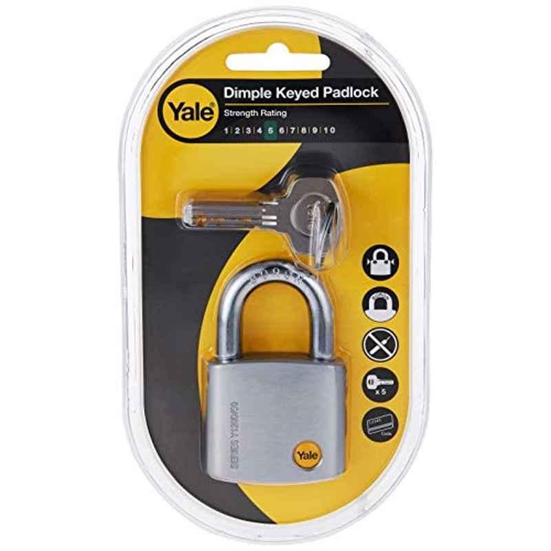 Yale Y120D/50/127/1 50mm Brass Chrome Key Padlock
