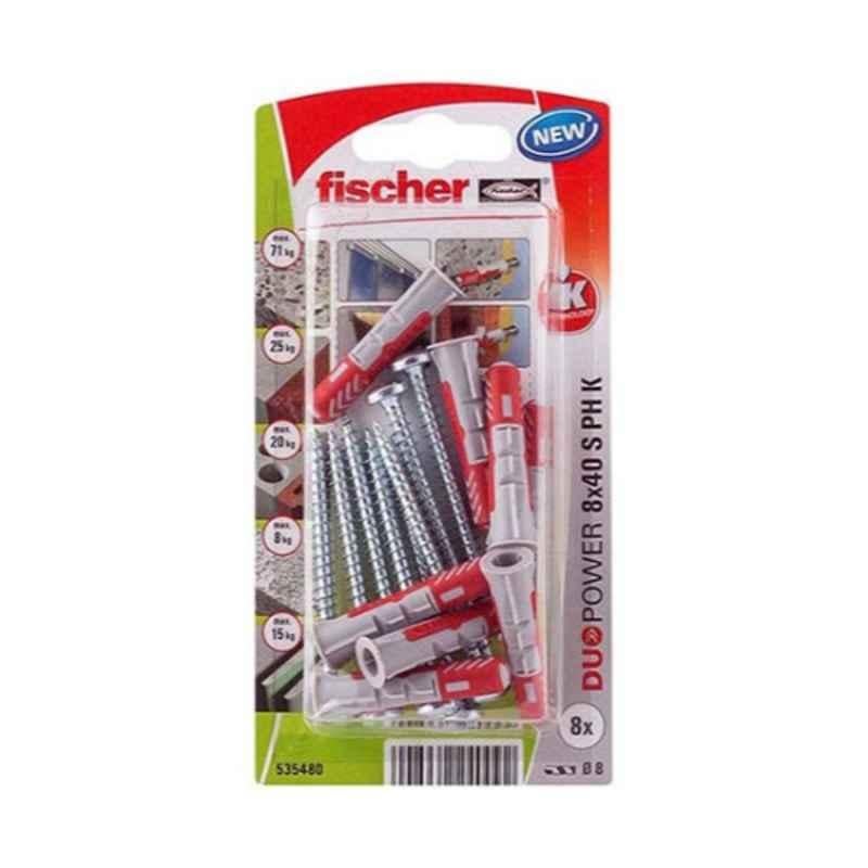 Fischer Duopower 8x40mm S-PH Fixing Plug, 534994 (Pack of 8)