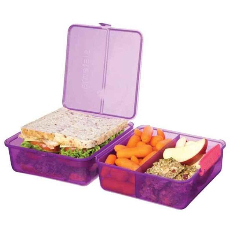 Sistema 2L Plastic Purple Cube Lunch Box with Yogurt Pot, 41745