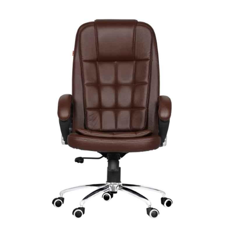 Da URBAN Magnum Leatherette Brown High Back Revolving Executive Chair for Home & Office