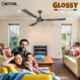 Gestor GLOSSY Neo 50W Smocked Brown Ultra High Speed 3 Blade Ceiling Fan with Wireless Remote Control, Sweep: 1200 mm