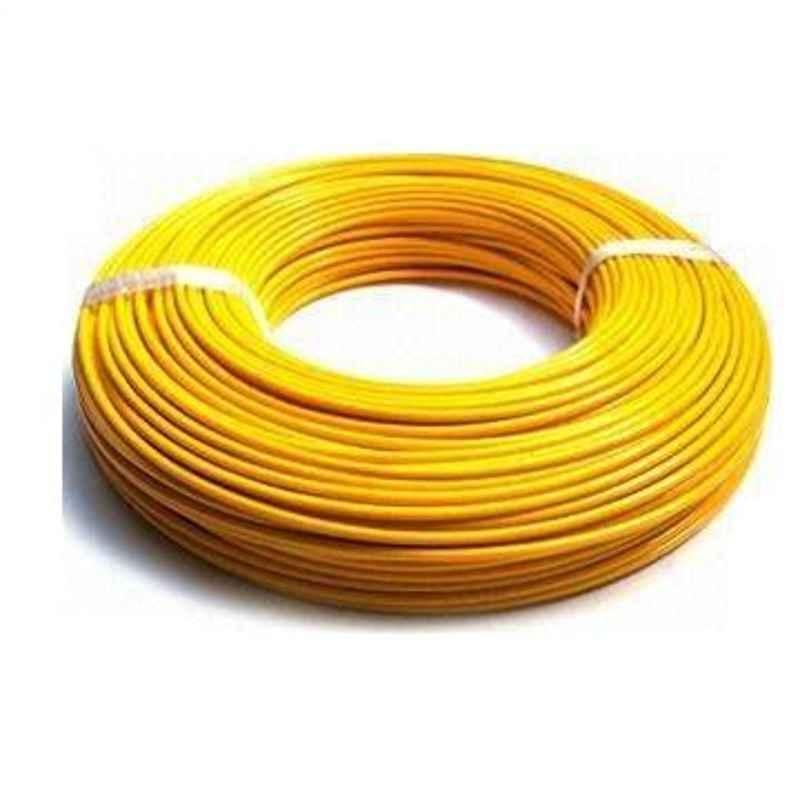 KEI 4 Sqmm Single Core FRLSH Yellow Copper Unsheathed Flexible Cable, Length: 100 m