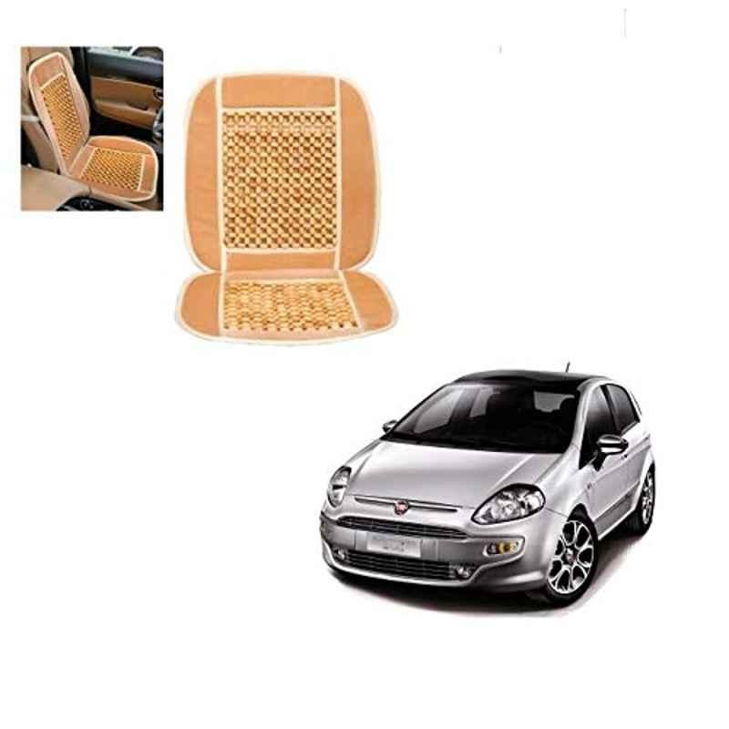 Kozdiko Wooden Bead Seat with Beige Velvet Border for Fiat Punto Evo