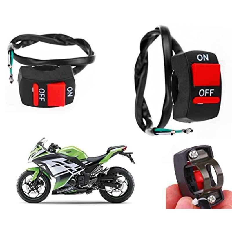 Auto Pearl 7/8 inch 12V Bike Fog Light Handle Bar Switch for Kawasaki Ninja 250