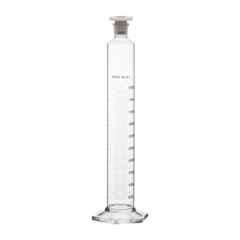 ABGIL 500ml Borosilicate Glass Hexagonal Base Cylinder Graduated Single Metric Scale with Pour Out & Stopper, ABG1222