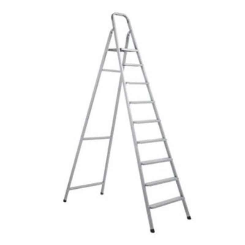 Robustline 9 Step Silver Heavy Duty Steel Ladder