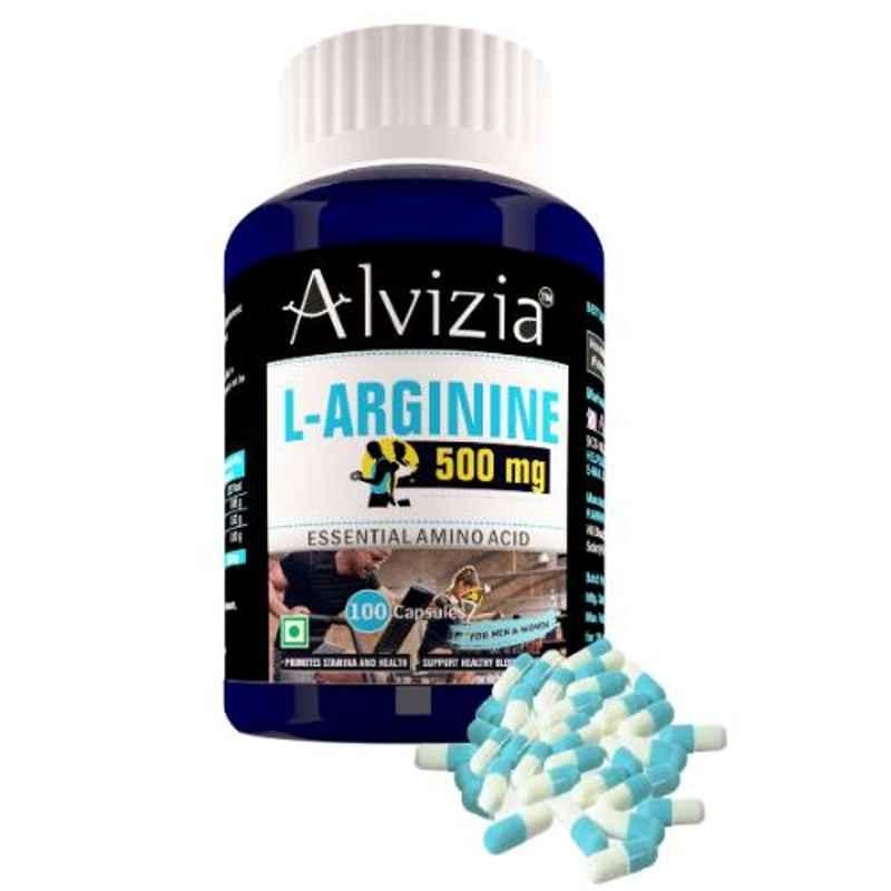 Alvizia 100 Pcs Vegetarian Capsules Larginine 1000mg per 2 servings Muscle Suppliment Bottle