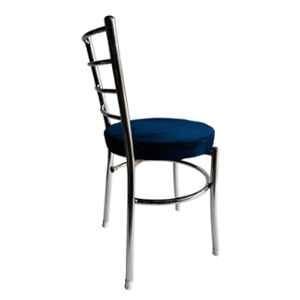 P P Chair Stainless Steel Chrome Finish Blue Multipurpose Dining Chair