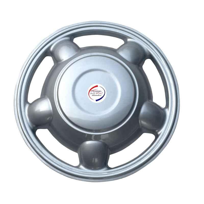 Auto Pearl 4 Pcs 15 inch Polypropylene Silver Press Type Car Wheel Cover Set with Retention Ring for Maruti Suzuki Gypsy Mg 410