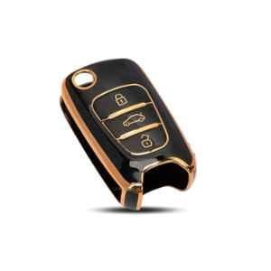 Flymaster Thermoplastic Polyurethane Black TPU Car Key Cover, BLACK-TPURKE-8