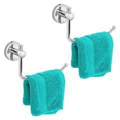 Plantex Stainless Steel Towel Ring for Bathroom/Wash Basin/Napkin-Towel Hanger/Bathroom Accessories Chrome L Shape (Pack of 2)
