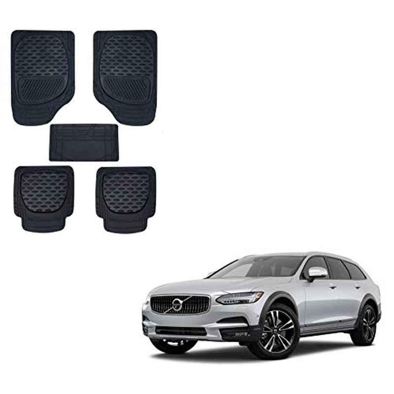 Kozdiko 6255 5 Pcs Rubber & PVC Black Heavy Car Foot Mat Set for Volvo V90
