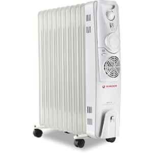 Singer 9 Fins 2400W White Oil Filled Room Heater with 1 Year Warranty, SOFR 9F