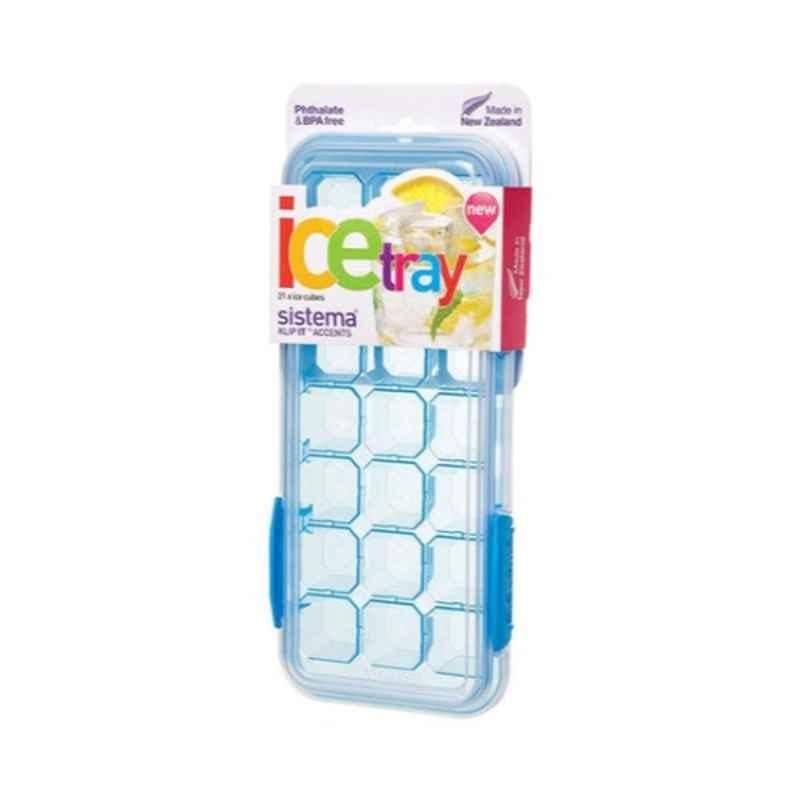 Sistema 275x120x42mm White & Blue 21-Cube Ice Tray, 9414202614483