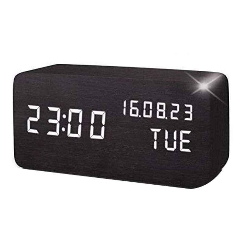 Rubik 60dB Wood LED Digital Alarm Clock, 2724534606245