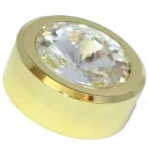 RiseOm 25mm Gold Yellow Finish Round Brass Diamond Mirror Cap, KU-SPD8-DOMO (Pack of 10)