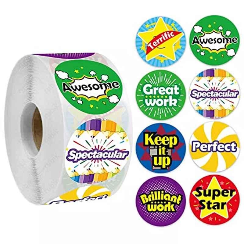 Rubik 500 Stickers 2.5cm Style O Teacher Rewards Sticker Roll