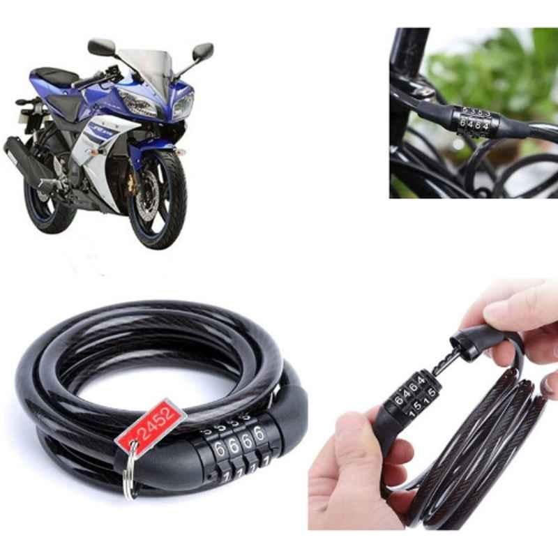 Auto Pearl PVC & Plastic Black Combination Cable Lock for YZF-R15 V2