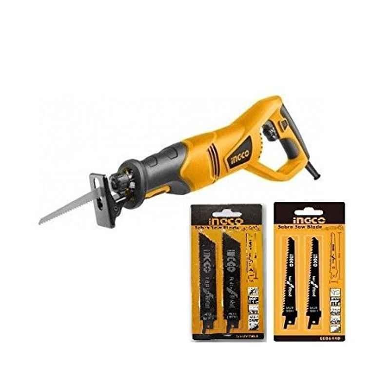 Krost Metal Professional Reciprocating Saw/Sabre-Saw With Metal And Wood Blades Medium (Orange)