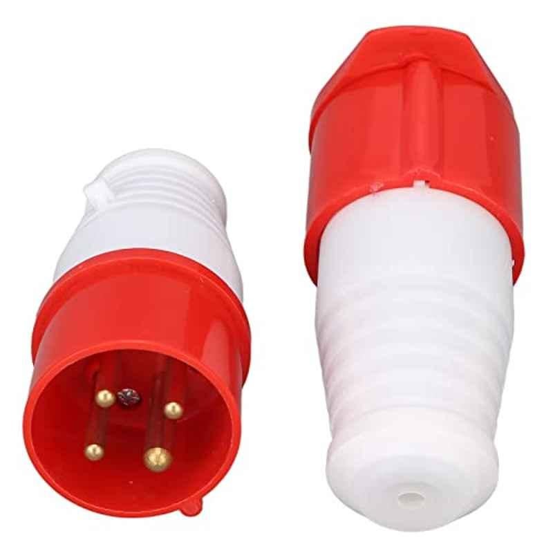 16A 380V 4 Pin PCE Red & White Industrial Plug Socket