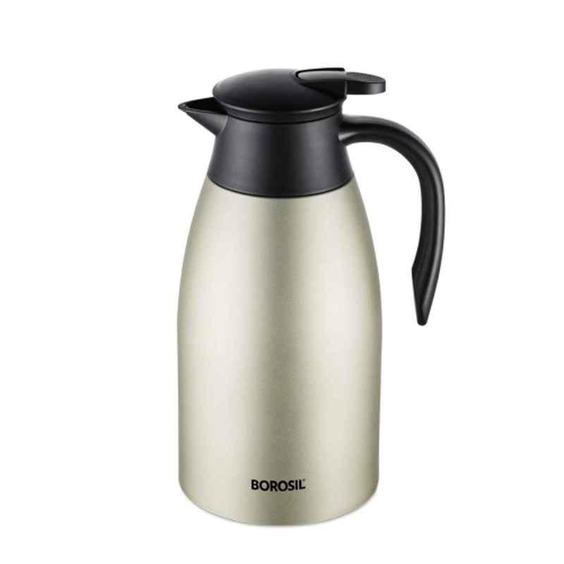 Borosil 2L Stainless Steel Oyster Vacuum Insulated Teapot, FLKT20LOY11