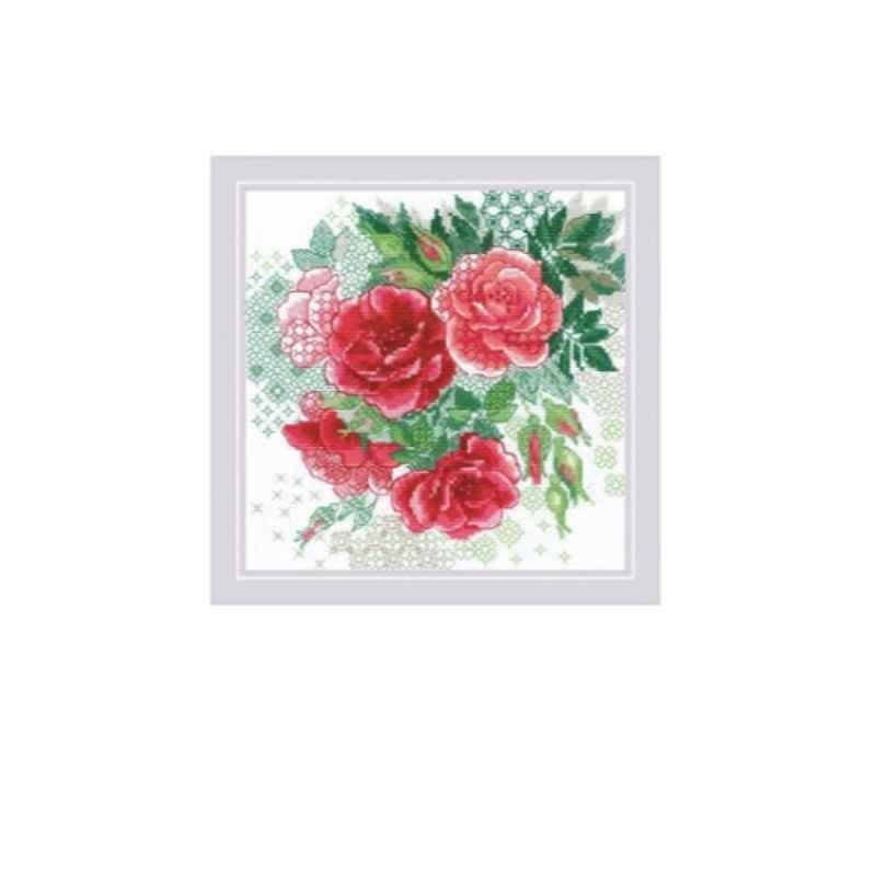 Cross Counted Cross Stitch Kit 7.75Inx7.75In Red Rose Hip