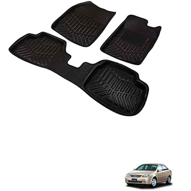 Kozdiko 3D Black Car Foot Mat Set for Chevrolet Optra, dshbdhb292