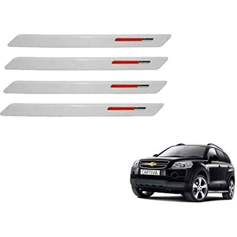 Kozdiko 4 Pcs White & Red Designer Car Bumper Protector Set for Chevrolet Captiva, KOZ-65642