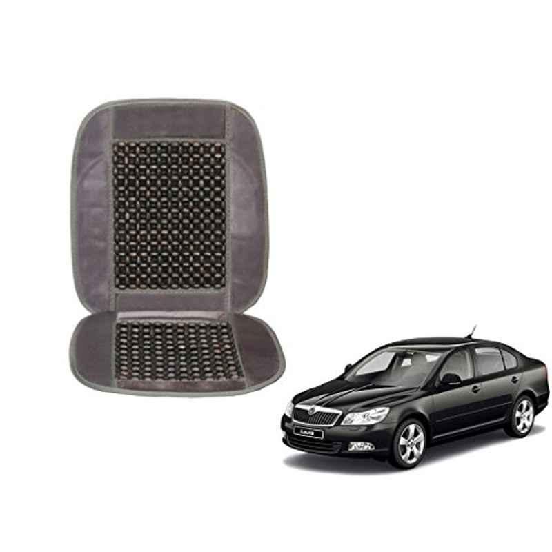 Kozdiko Wooden Beads Car Seat Cushion with Velvet Border for Skoda Laura