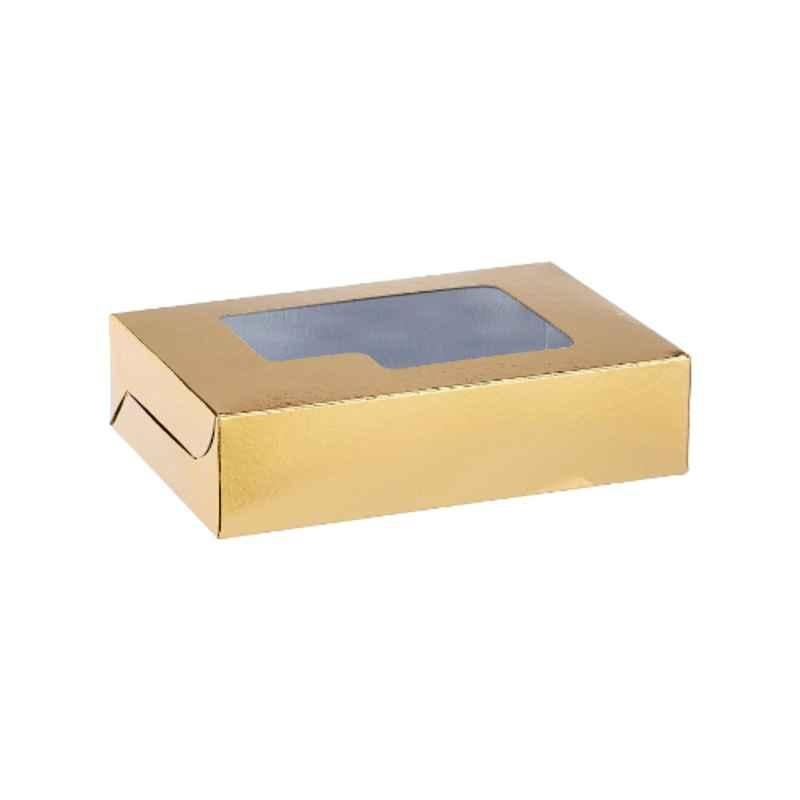 Hotpack 5Pcs Aluminium & Gold Coated Window Sweet Box Set, HSMSBAGW1510